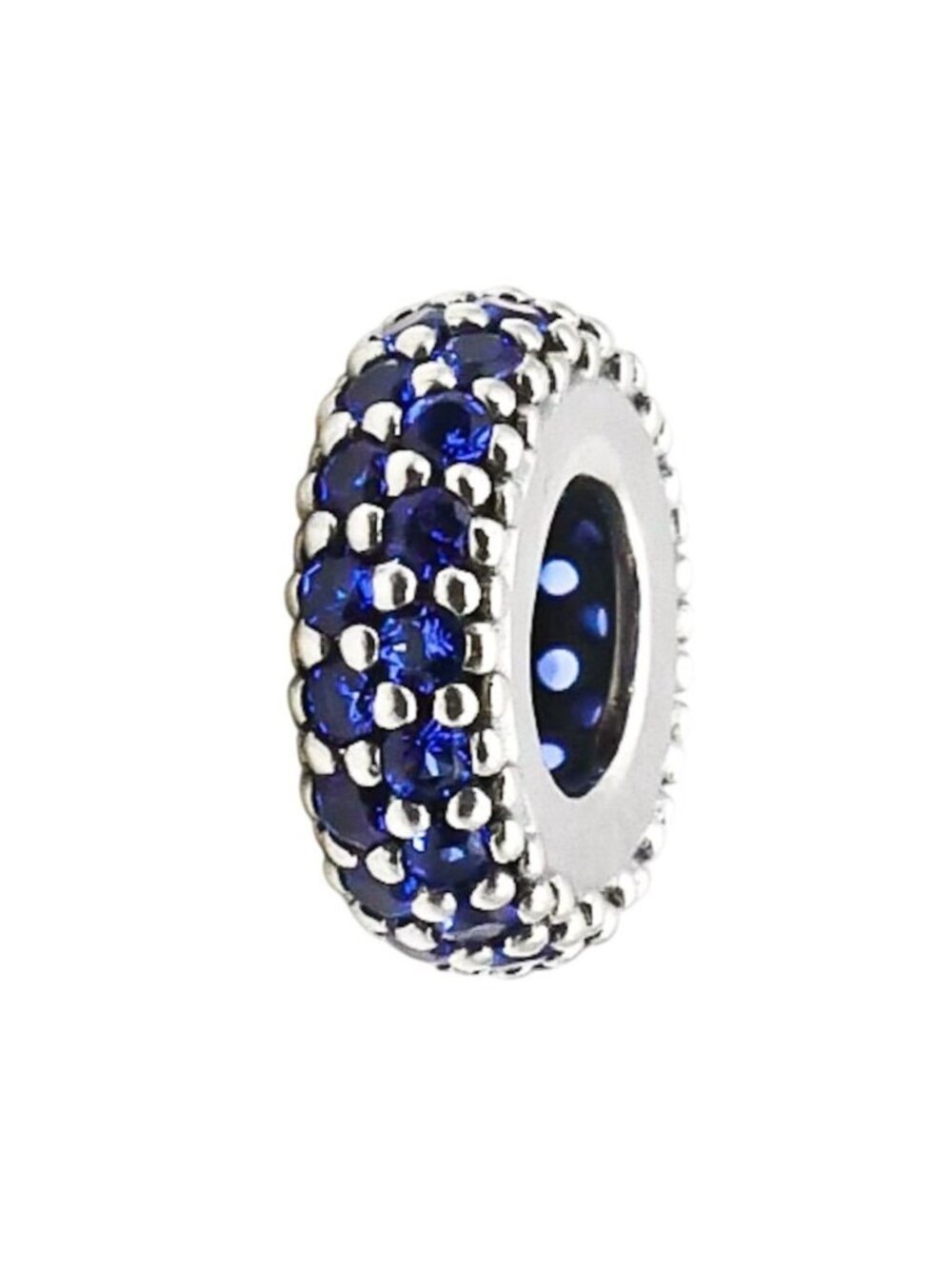 PANDORA Inspiration Within Sterling Silver Spacer With Blue Crystal